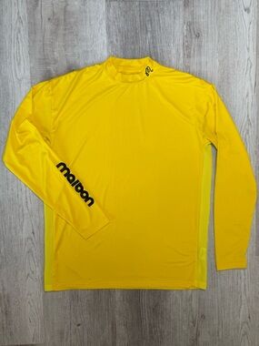 Malbon Golf Sunscape Compression Mock Neck Mens M Long Sleeve Yellow